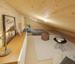 Weka Wochenendhaus mit 2 Etagen inkl. Aufbauservice, 66 m2 Wohnfläche, 70 mm Wandstärke