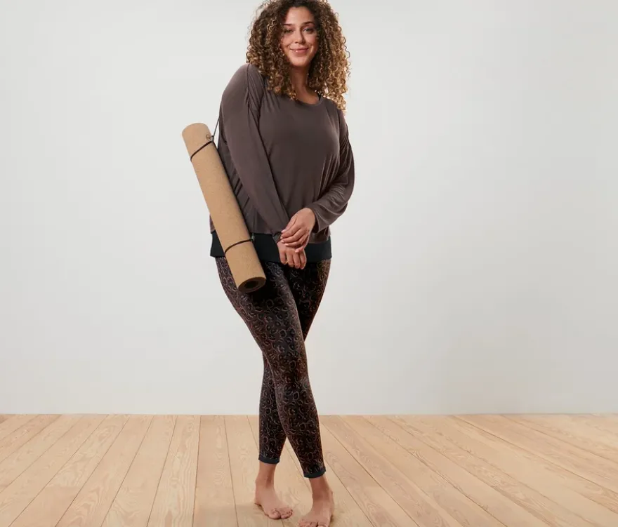 Wende-Sporttight, schwarz und braun