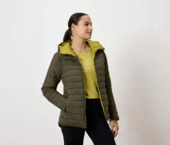Wende-Steppjacke, khaki/grün-gelb