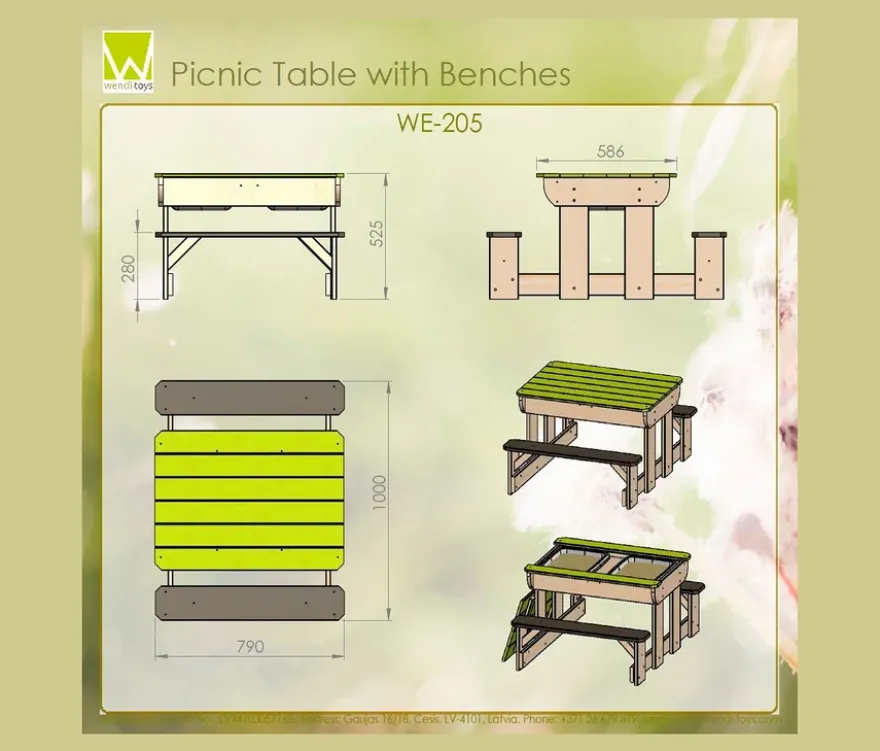 Wendi Picknick- und Matschtisch mit Bänken