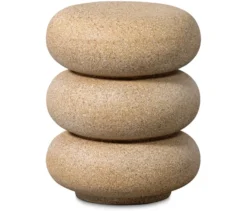 WOOOD Beistelltisch, rund, beige