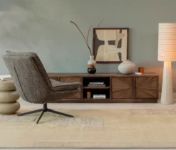 WOOOD Beistelltisch, rund, beige
