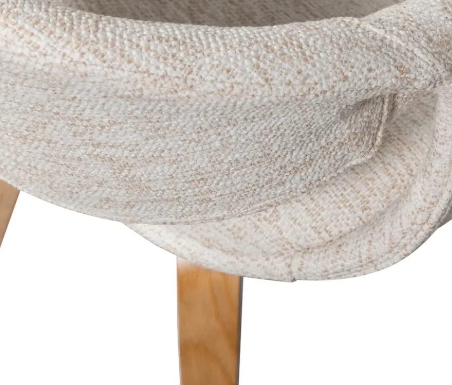 WOOOD Esszimmerstuhl »Yossi« mit naturfarbenem Holzfuß, 2er-Set, naturfarben