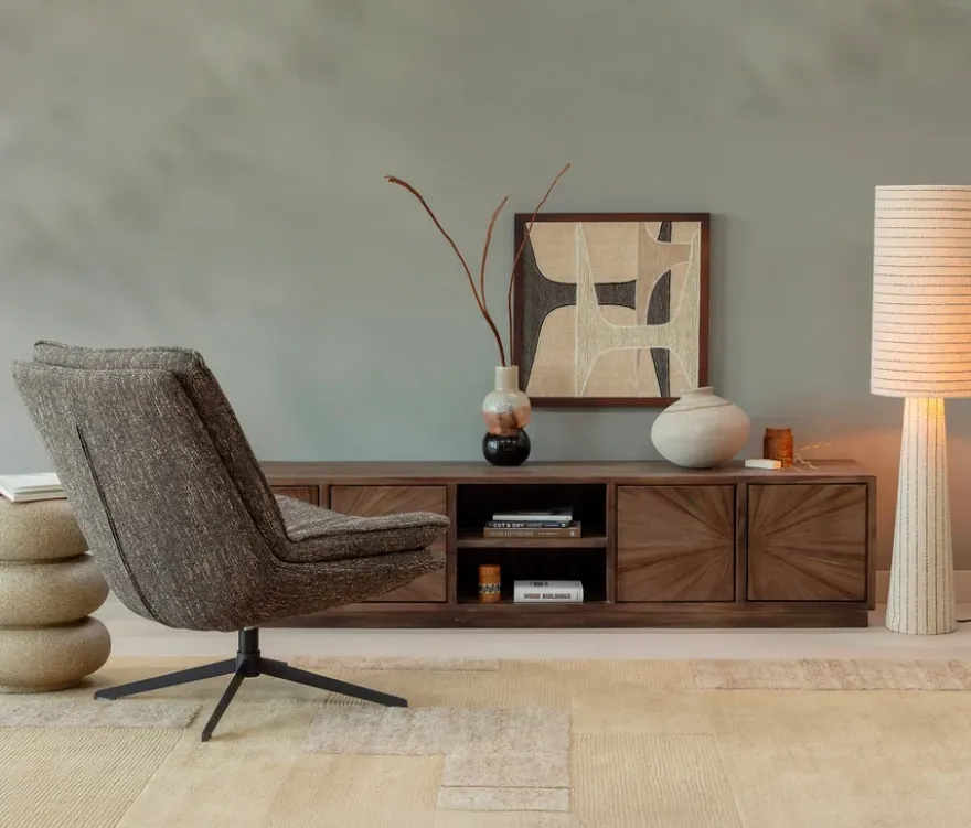 WOOOD Handgewobener Teppich »Noven«, 170 x 240 cm, sand