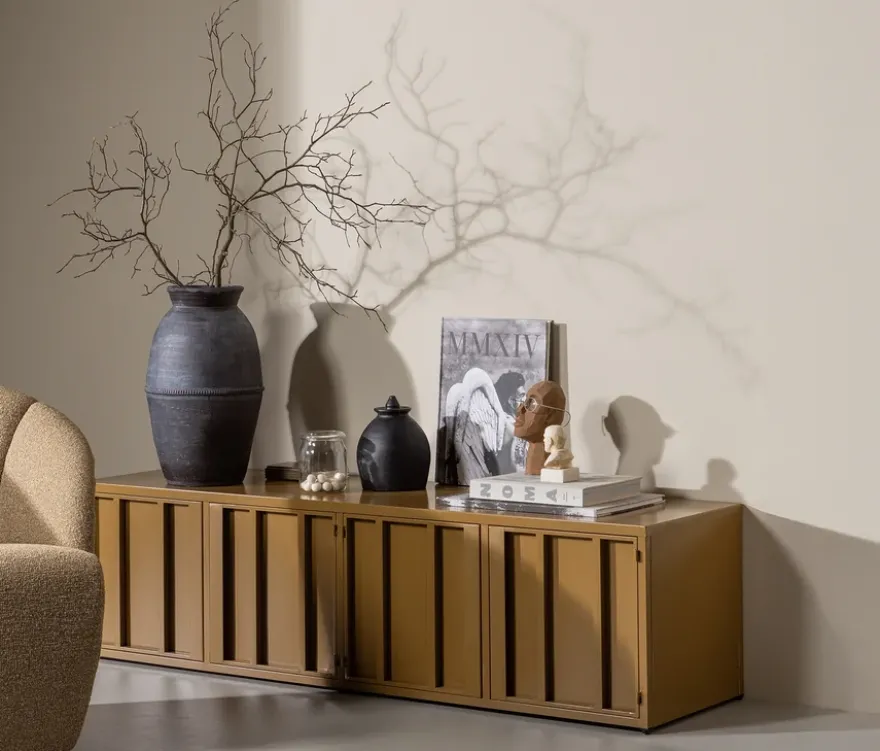 WOOOD Metall-TV-Schrank »Level«, honiggelb