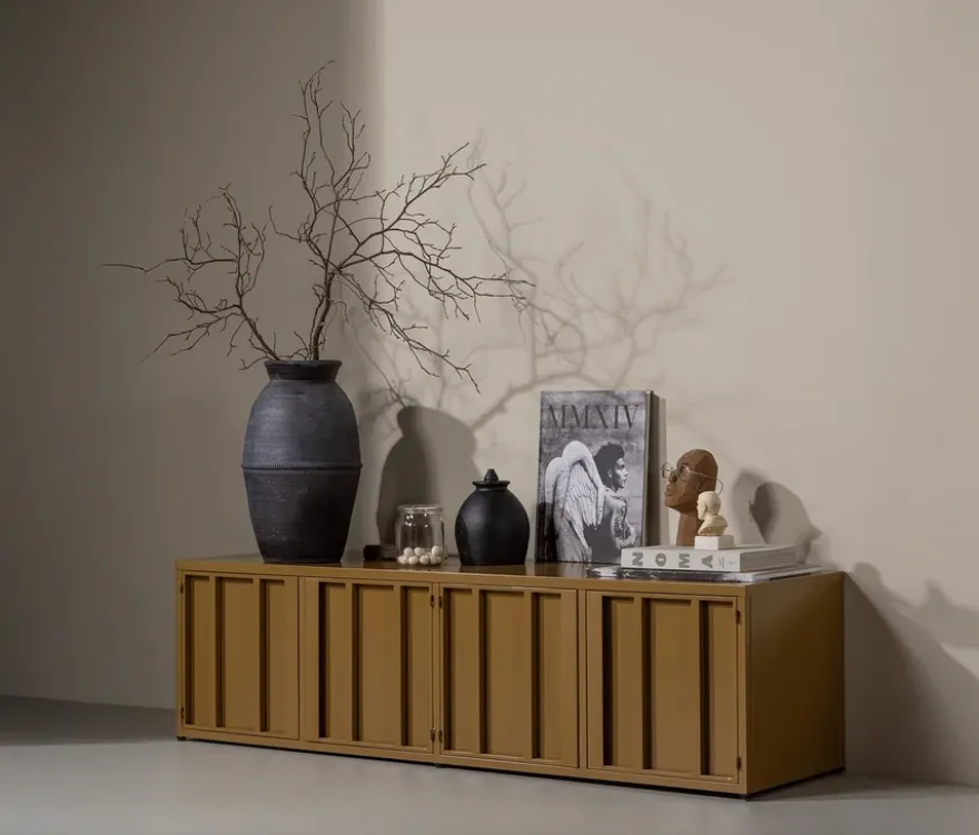 WOOOD Metall-TV-Schrank »Level«, honiggelb