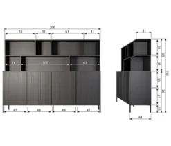 WOOOD »New Gravure« Wandschrank