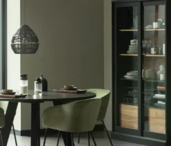 WOOOD Vitrine »James« aus Kiefernholz, schwarz