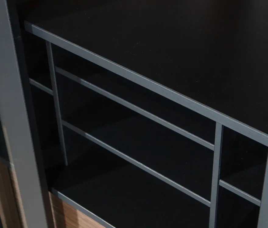 WOOOD Vitrine »James« aus Kiefernholz, schwarz