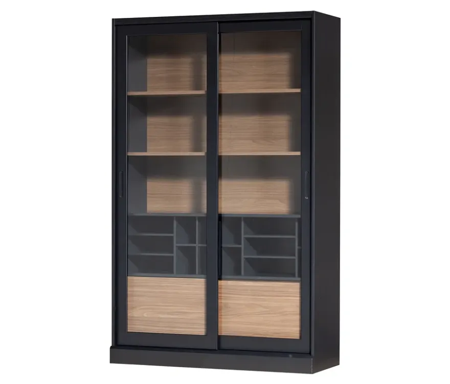 WOOOD Vitrine »James« aus Kiefernholz, schwarz