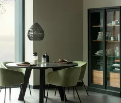 WOOOD Vitrine »James« aus Kiefernholz, schwarz