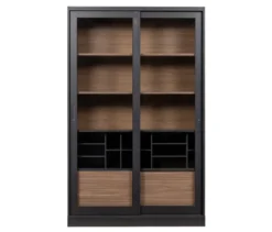 WOOOD Vitrine »James« aus Kiefernholz, schwarz
