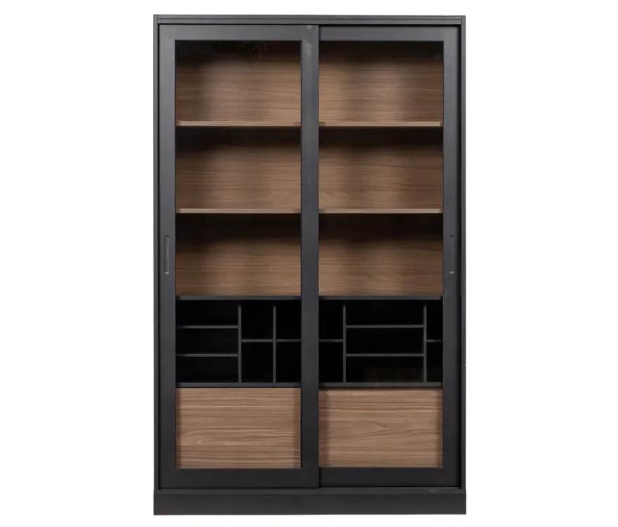 WOOOD Vitrine »James« aus Kiefernholz, schwarz