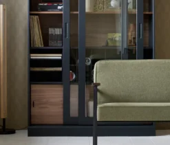 WOOOD Vitrine »James« aus Kiefernholz, schwarz