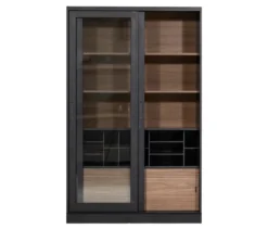 WOOOD Vitrine »James« aus Kiefernholz, schwarz