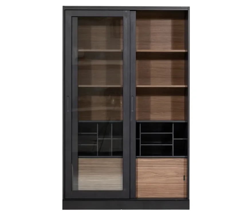 WOOOD Vitrine »James« aus Kiefernholz, schwarz