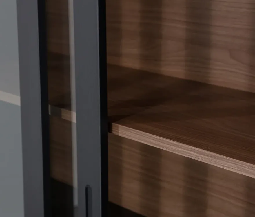 WOOOD Vitrine »James« aus Kiefernholz, schwarz