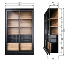 WOOOD Vitrine »James« aus Kiefernholz, schwarz