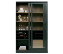 WOOOD Vitrine »James« aus Kiefernholz, schwarz