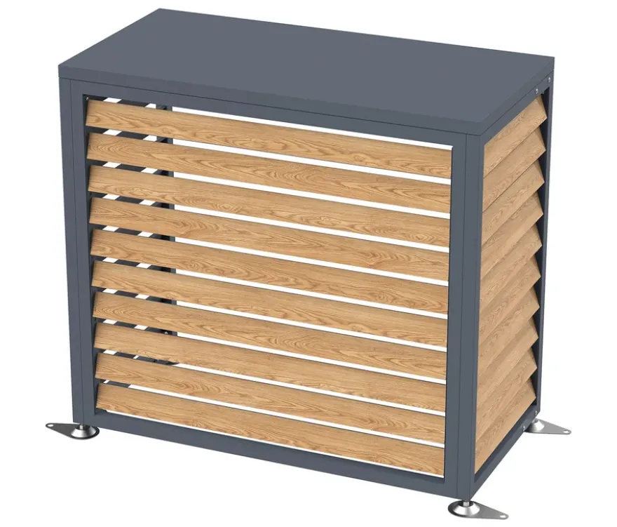Wärmepumpenabdeckung, ca. 100 cm, Holzoptik