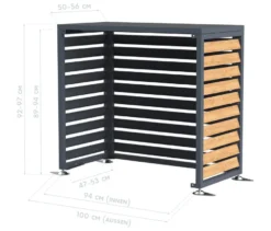 Wärmepumpenabdeckung, ca. 100 cm, Holzoptik