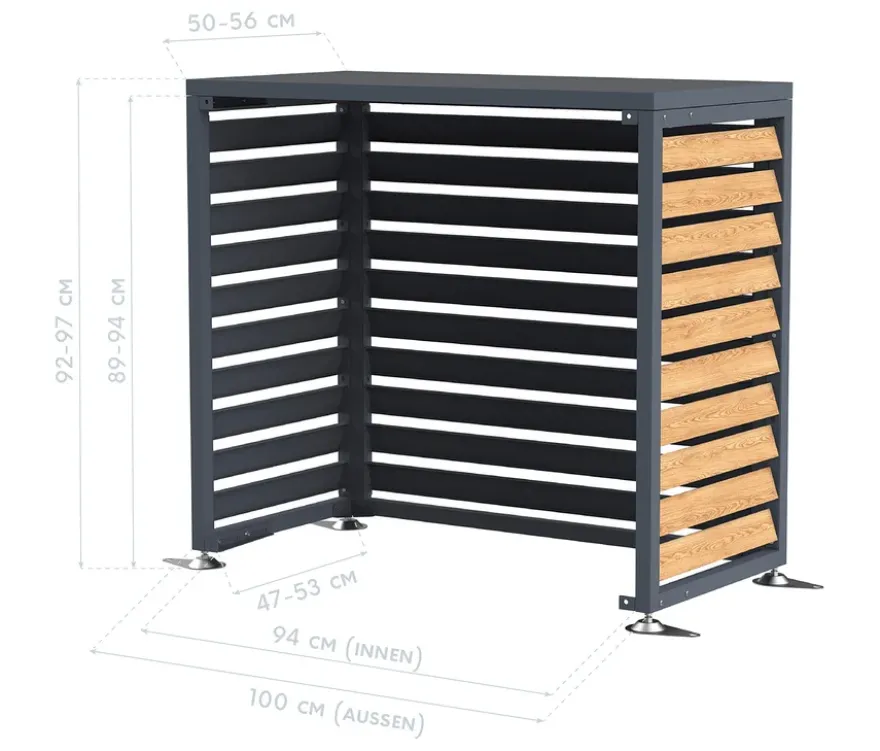 Wärmepumpenabdeckung, ca. 100 cm, Holzoptik
