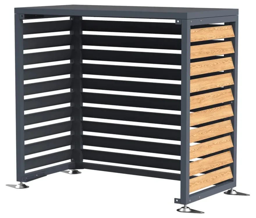 Wärmepumpenabdeckung, ca. 100 cm, Holzoptik