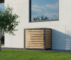 Wärmepumpenabdeckung, ca. 100 cm, Holzoptik