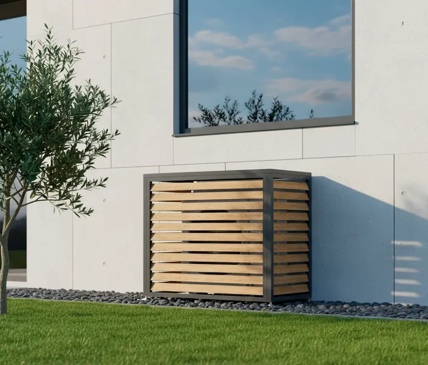 Wärmepumpenabdeckung, ca. 100 cm, Holzoptik