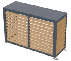 Wärmepumpenabdeckung, ca. 140 cm, Holzoptik