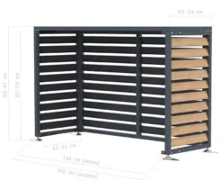 Wärmepumpenabdeckung, ca. 140 cm, Holzoptik