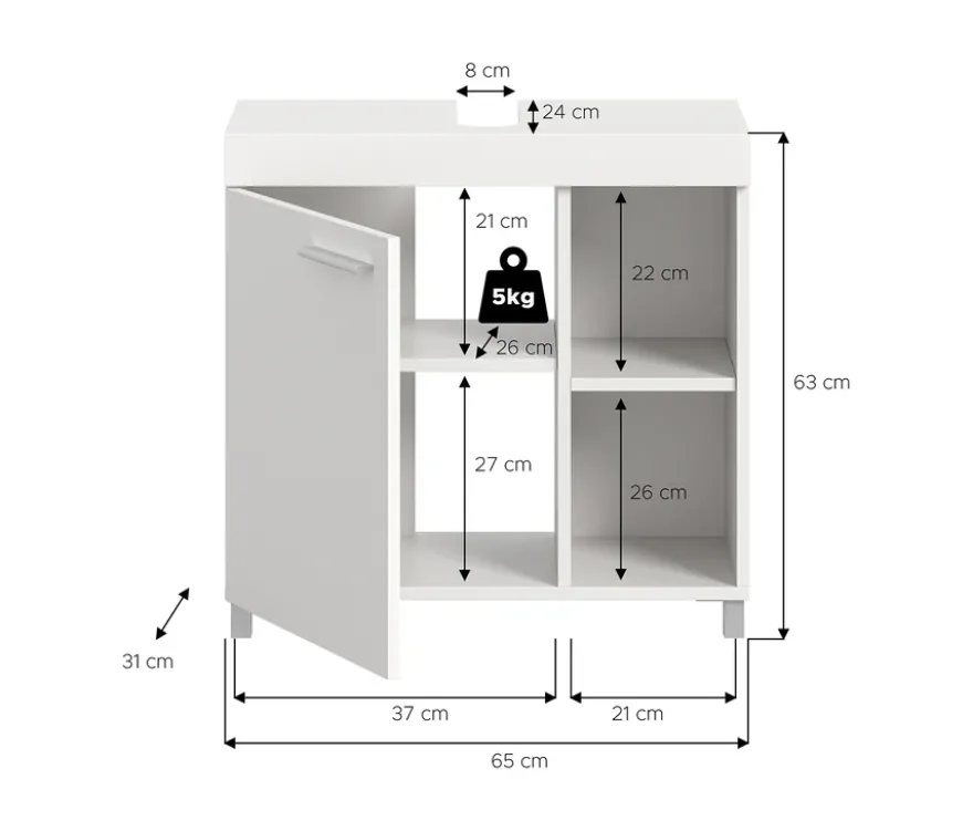 xonox Waschbeckenunterschrank »Finn«, weiß