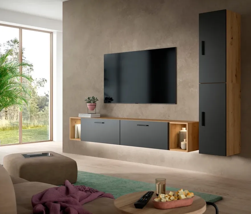 xonox Wohnkombination »Only« inkl. Beleuchtung, medium, grau