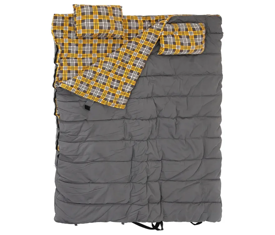 XXL-Doppelschlafsack mit integrierten Kissen