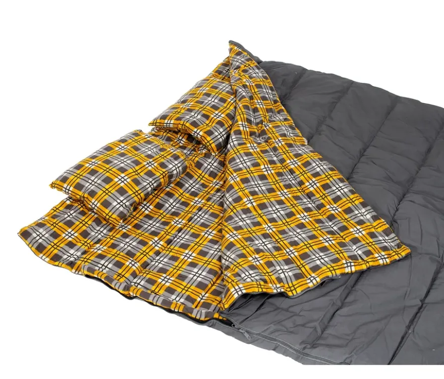XXL-Doppelschlafsack mit integrierten Kissen