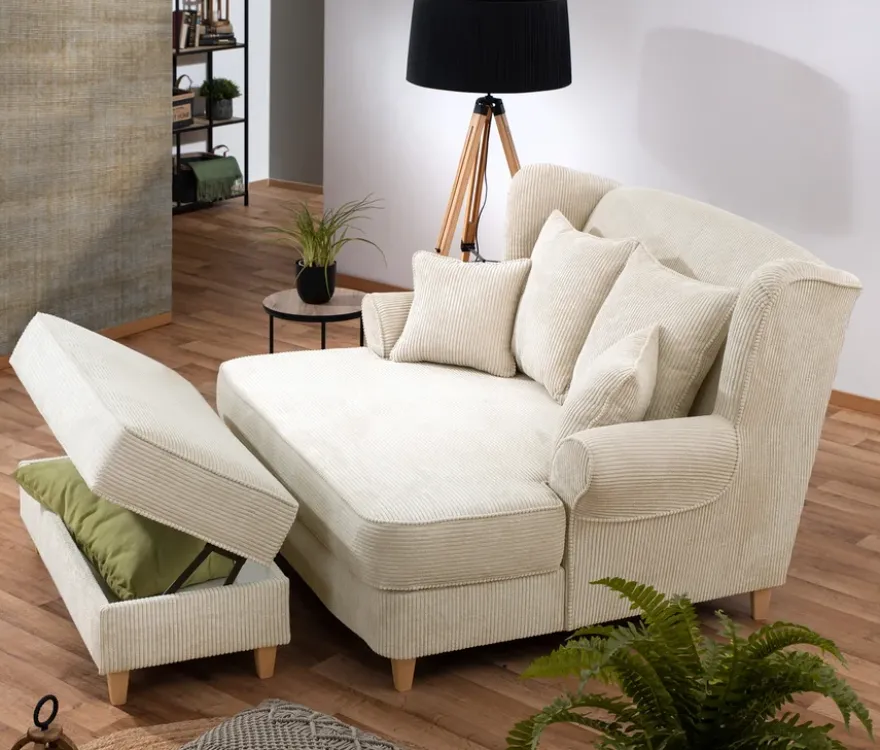 XXL-Ohrensessel »Harvard« in Cordstoff, beige
