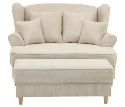 XXL-Ohrensessel »Harvard« in Cordstoff, beige