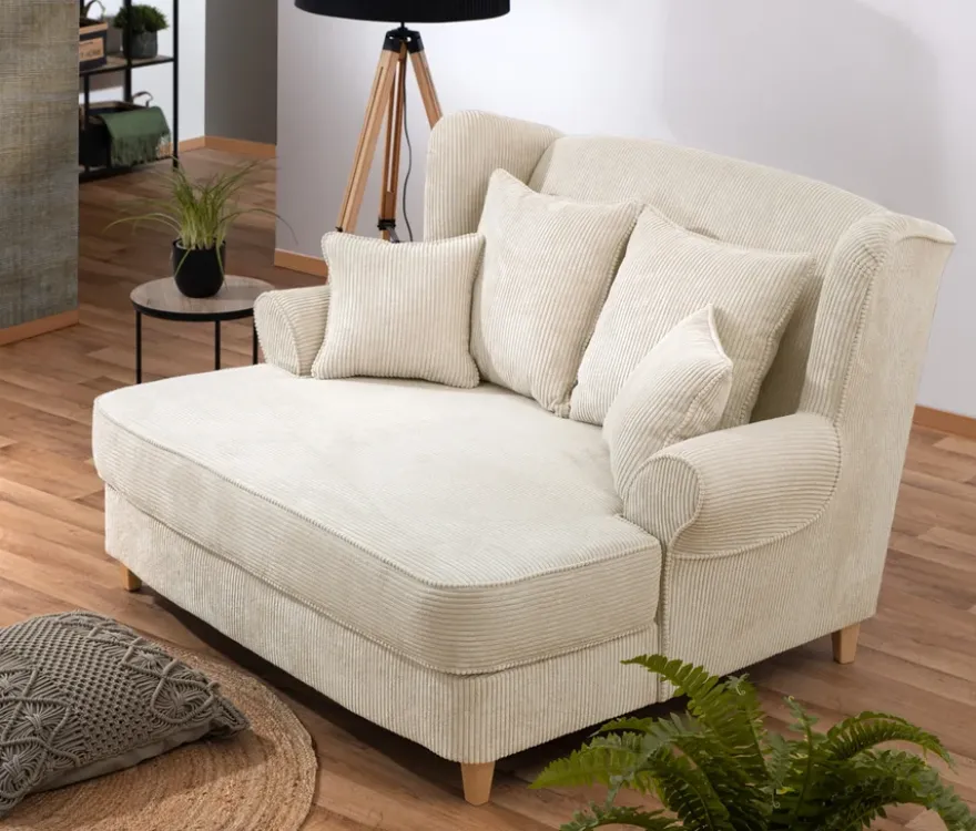XXL-Ohrensessel »Harvard« in Cordstoff, beige