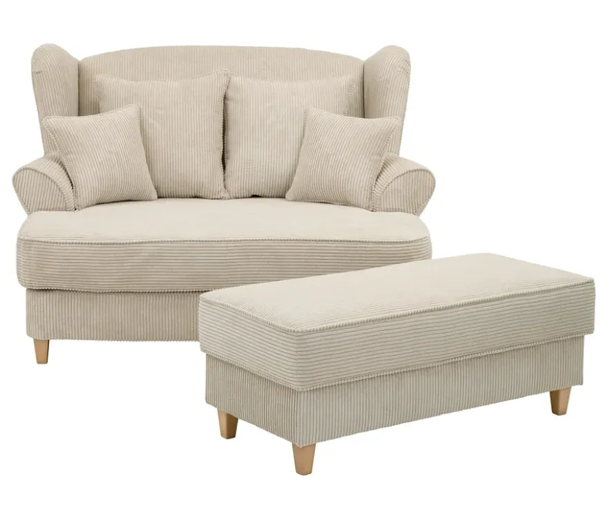 XXL-Ohrensessel »Harvard« in Cordstoff, beige