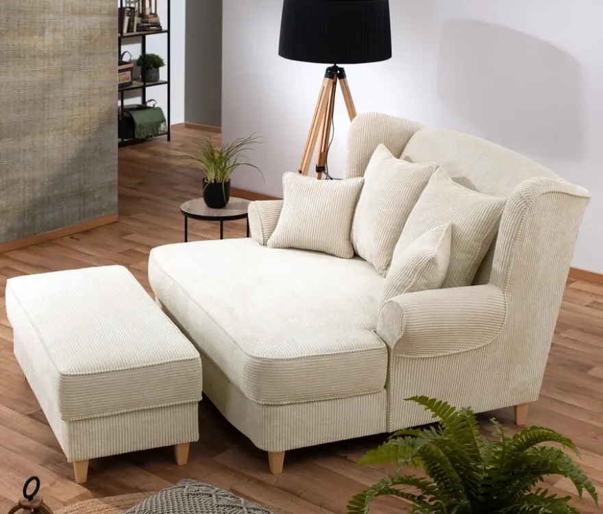XXL-Ohrensessel »Harvard« in Cordstoff, beige