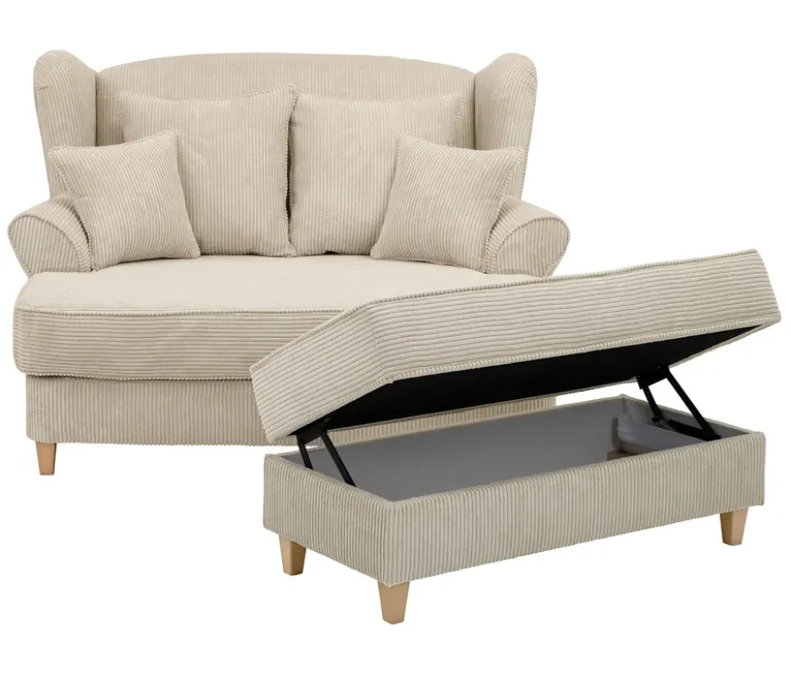 XXL-Ohrensessel »Harvard« in Cordstoff, beige