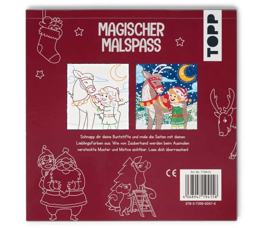 Zauberpapier-Malbuch »Fröhliche Weihnachten«
