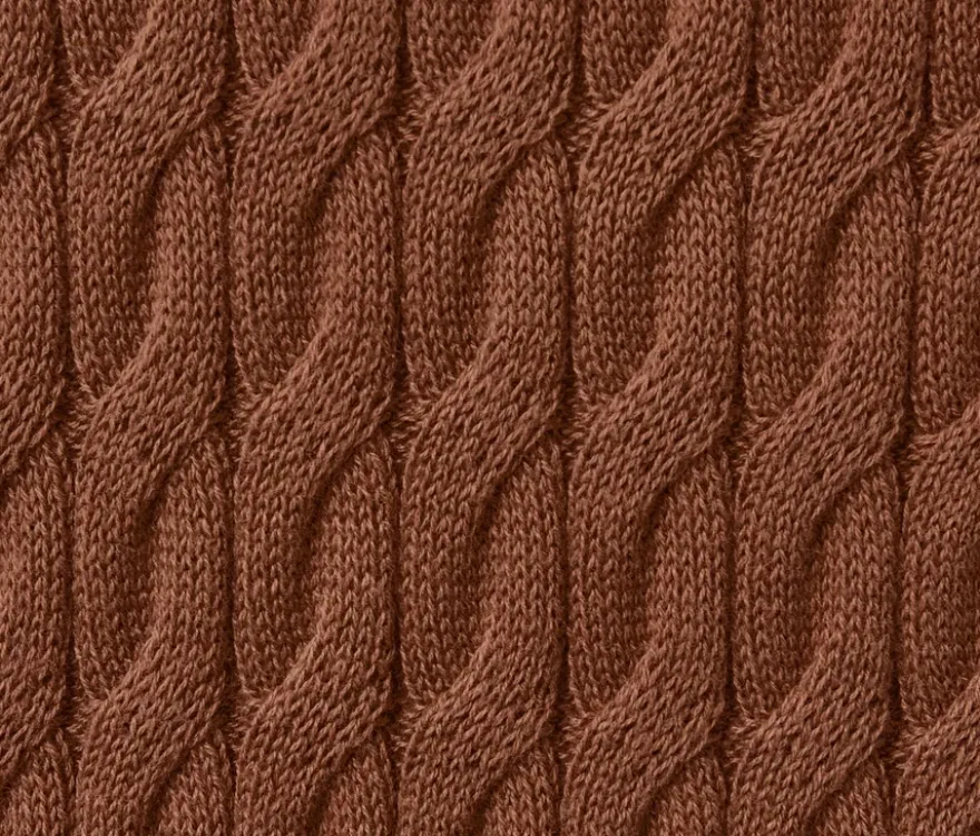 Zopfstrickpullover, cognac