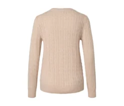 Zopfstrickpullover, creme