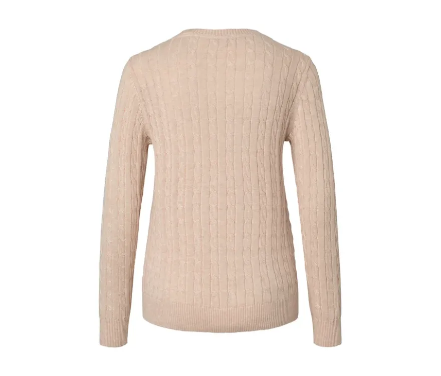 Zopfstrickpullover, creme
