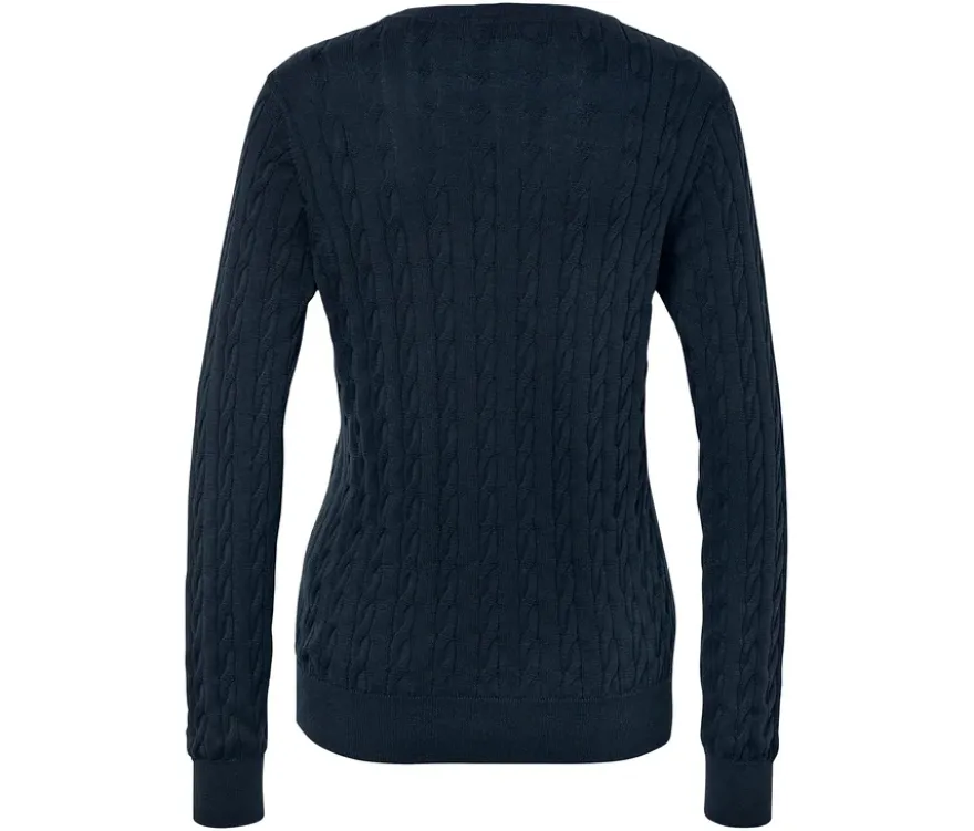Zopfstrickpullover, dunkelblau