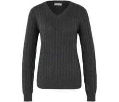 Zopfstrickpullover, grau