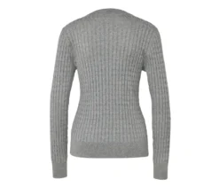 Zopfstrickpullover, grau