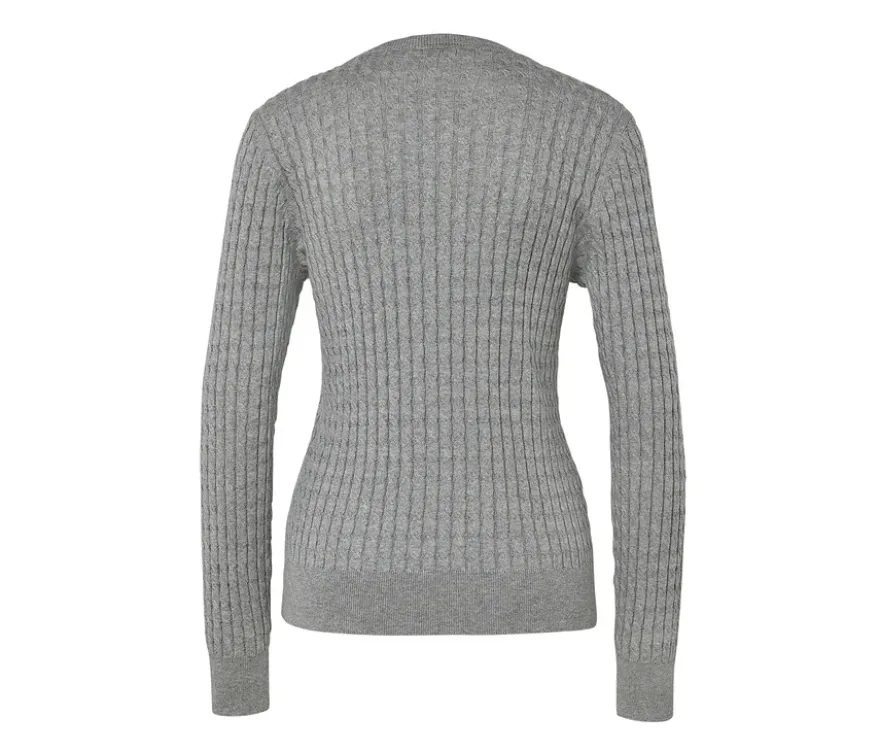 Zopfstrickpullover, grau