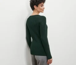 Zopfstrickpullover, grün